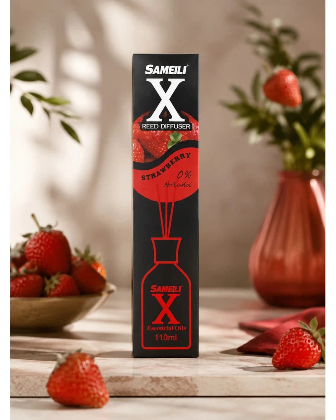SAMEILI X 110 ml qulupnay tasvirli diffuzor qutisi